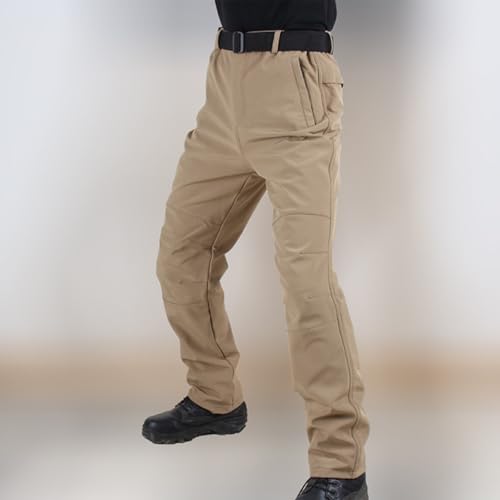 ADHOWBEW Tactical Cargo Pants for Men Elastic Waist Relaxed Fit Big and Tall Construction Pockets Hiking Trousers3