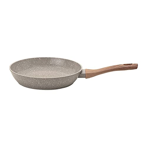 Mimo Style Frigideira Linha Cook - Estrutura em Alumínio Revestida em Cerâmica, Fundo de Indução. Cabo Soft-Touch, Não Esquenta. Funciona em Fogão a Gás, Elétrico e Indução (Grafito - Cinza, 24cm)
