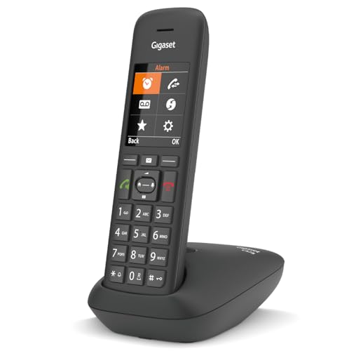 C575 - DECT Telefono - Display a colori TFT - Moderna Interfaccia Utente - Ergonomico e Tecnologico - Sveglia Versione Italiana nero