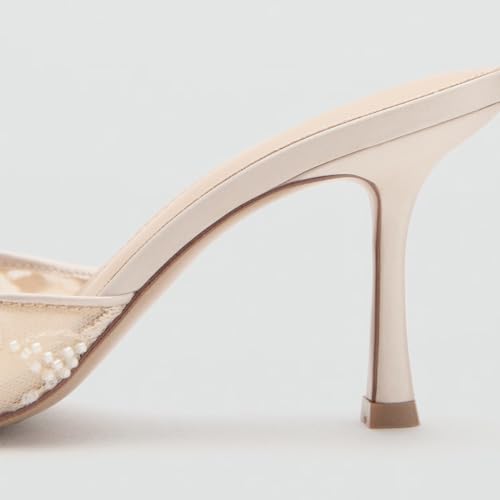 Image of YIYA Women's Open Pointed Peep Toe Mules Kitten Heels Stiletto High Heels Slide Sandals Summer Slip On Backless Dress Spring Summer Pumps Shoes