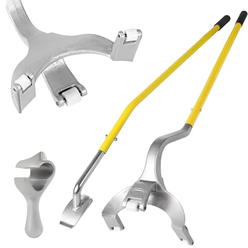 Image of YELLOW JACKET Tire Mount Demount Tool, 3PCS Tire Changer Demount Tool with Extra Bead Keeper, 22.5 to 24.5 inches, Tire Changing Tools for Car Repairing Adapted to Aluminum and Steel Rims, Yellow