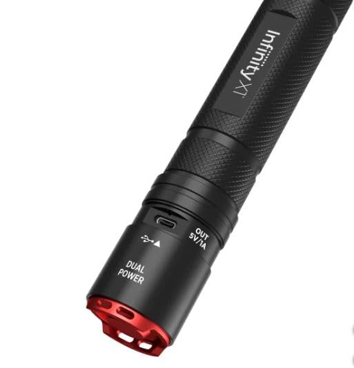 7000 Lumen Rechargeable Flashlight Dual Power with USB Ports Adjustable Beam Focus AA Battery Option Aluminum Body 3 Modes for Home Camping Work Tools & Home Improvement