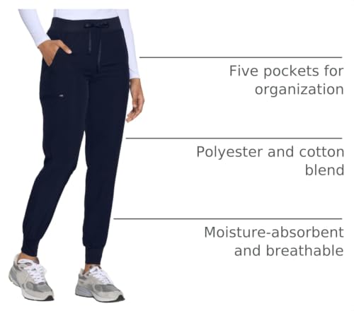 Image of COZYFIT Womens Scrub Pants - Soft Stretch Yoga Style with 5 Pockets, Slim Fit Jogger Scrubs Pants for Women