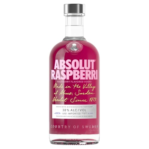 Absolut Raspberri Flavoured Vodka 38 percent ABV 70cL Made in Sweden Raspberri Collins Award Winning Taste Works Well for Creative Drinks