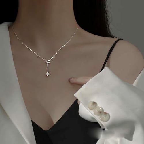 Pendentif céleste en argent S925 avec chaîne ras du cou moderne - 7