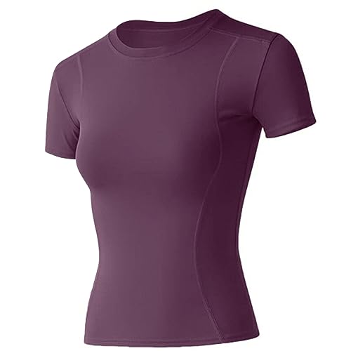 Image of Loovoo Women Workout Shirts 1 /2 /3 Pack Athletic Compression Tee Dry Fit Yoga Gym Basic Tops