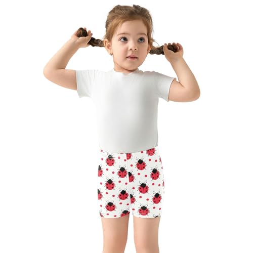 Cartoon Ladybug Pattern Girls Shorts Elastic Waist Sports Shorts Girls Leggings Pants for 4-10 Years3
