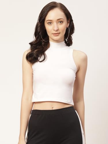 Image of Women Solid Super Soft streachable Cotton Lycra Blended Crop Top