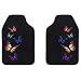 Monarch Butterfly Front Floor Mats 2-pc Set Black Carpet