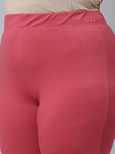 Image of GO COLORS Women Solid Pink Cotton Mid Rise Regular Fit Kurti Pants