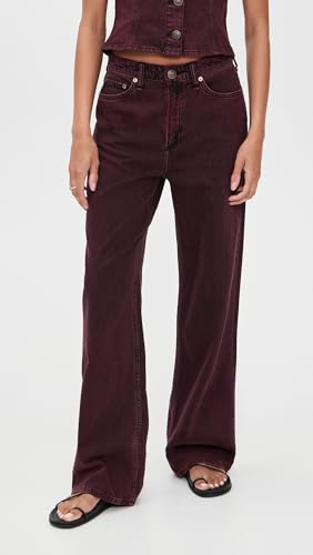 rag & bone Women's Featherweight Logan Mid Rise Wide Leg Jeans2