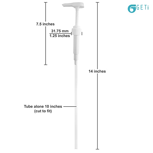 SalonTop – White Liter Syrup Pumps – Great for Coffee Syrups Like Torani, Davinci, Skinny 750 ml – 10 cc Output- 6 Pack