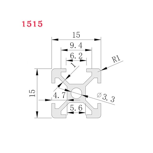 Guía lineal de aluminio 1515 para CNC y perfiles de guía de impresora 3D 2