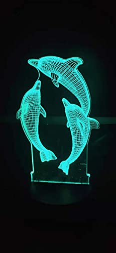 Xdorra Tre delfini Luci 3D Lampada da scrivania 3D...
