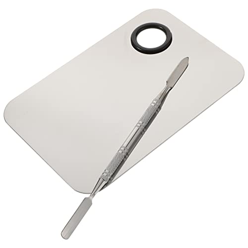 VANZACK Cosmetic Mixing Palette Makeup Palette Set Spatula Tool Stainless Steel 15x10cm