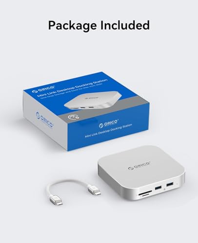 Image of ORICO MiniLink Mac mini M4 Dock & Stand, Hub with 2 x USB 3.0 Ports (5Gbps), 2 x USB 2.0 Ports, SD /TF Card Readers (3.0), 3.5mm Headphone & Microphone Jacks, Compatible with Mac mini M4 /M4 Pro (M48P)