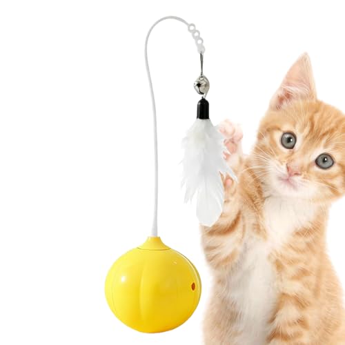 Apujent 自動 猫 おもちゃ | ペット エクササイズ エンリッチメント ティーザー ワンド - タッチ反応式 子猫おもちゃ | 小型中型大型の子猫用 屋内屋外 庭 ポーチ ガーデン 芝生用