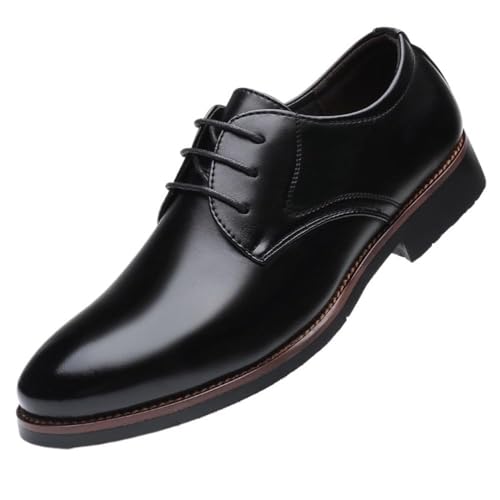 Men's Formal Business Dress Shoes Leather Lace Up Classic Office Wear Comfortable Wedding Non Slip Genuine Leather