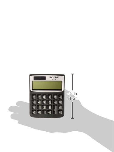 Victor 1000 8-Digit Standard Function Calculator, Battery And Solar Hybrid Powered Angled Lcd Display, Great For Home And Office Desks, Black, 0.5" X 3.3" X 4.3" #TOP5