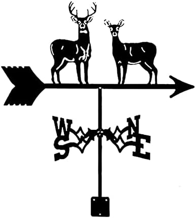 weathervane, weathervanes Weathervane Two Deer, Weathervane Ornament, Roof Decoration of Farmhouse Garden Courtyard-Big and Small Sheep Weather Vane (Color : Black)