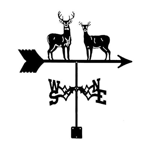 Weathervane, Weathervanes Weathervane Two Deer, Weathervane Ornament, Roof Decoration Of Farmhouse Garden Courtyard-Big And Small Sheep Weather Vane (Color : Black) #TOP2
