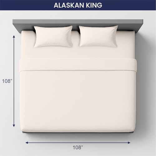 Image of SGI bedding 108 inchx108 inch 4 Pc Alaskan King Sheet Set 600 TC 15 inch Deep, Butter