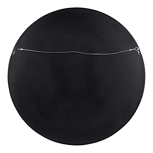 Kate And Laurel Valenti Midcentury Round Wall Mirror, 18 Inch Diameter, Walnut Brown, Decorative Circle Mirror #TOP3