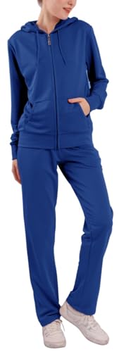 Image of LeeHanTon Womens Jogging Suits Sets Running Outfit Zipper Warm Up 2 Pieces Hoodie and Pant Tracksuit