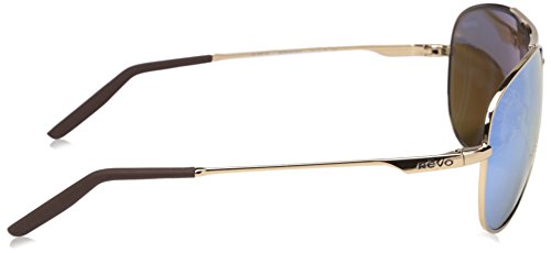 Revo Unisex RE 3087 Windspeed Aviator Polarized UV Protection Sunglasses, Gold Frame, Blue Water Lens3