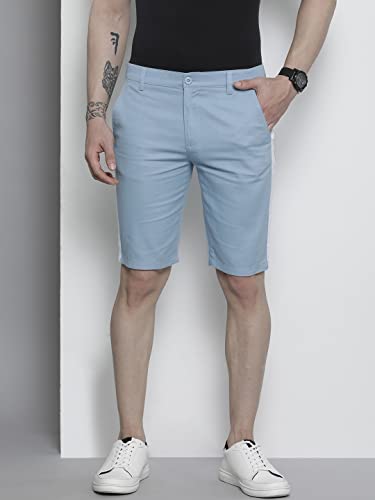 Image of The Indian Garage Co Men Slim Fit Solid Mid-Rise Shorts