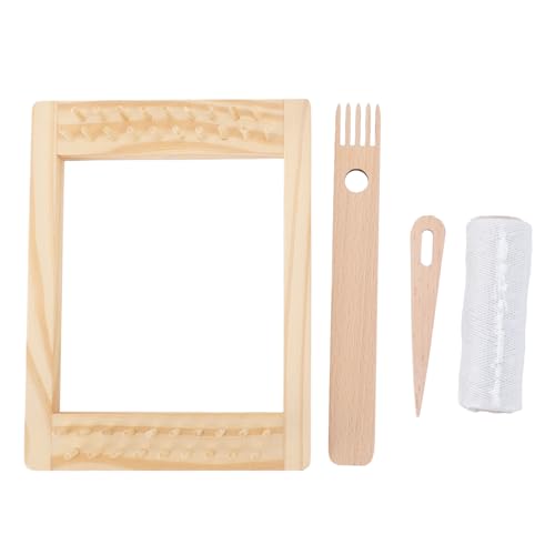 Fictory Kit de telar de tejido, solución portátil para manualidades, diseño de madera duradero