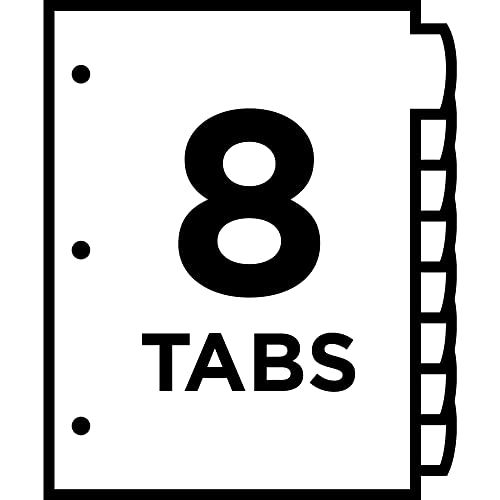 Image of Avery Write & Erase Plastic Dividers, 8-Tab, Multicolor, 24 Sets