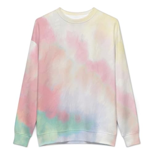MoBlinko Mens Crewneck Sweater Pastel Abstract Dye Mens Sweater Sweaters for Men Long Sleeve Lightweight Pullover2