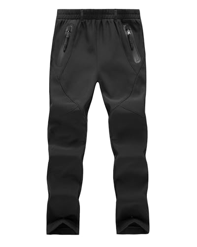 Recopilación de Pantalones impermeables para Niño los 5 más buscados. 49 WULFUL - Pantalones de esquí impermeables para niños y niñas, forro polar de invierno para senderismo, con aislamiento, Negro -, 14-16 Años