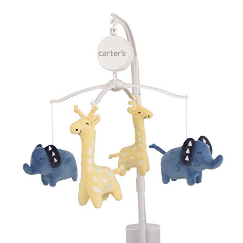 Carter's Modern Jungle Pals Blue And Yellow Elephant And Giraffe Musical Mobile #TOP9