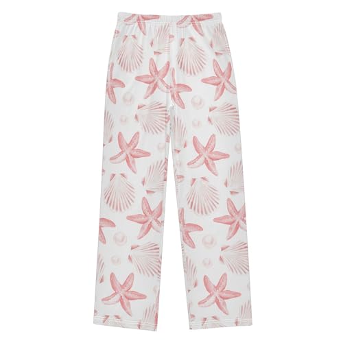 ZZKKO Seashell Starfish Watercolor Boys Pants for Kids Jogger Pants with Pockets S-XL
