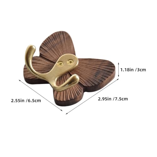 Gancho de pared de mariposa en madera maciza para colgar ropa 3