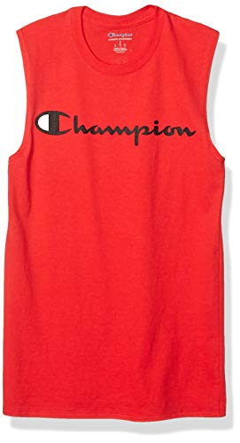 Champion Men's Graphic Jersey Muscle, Scarlet, Large