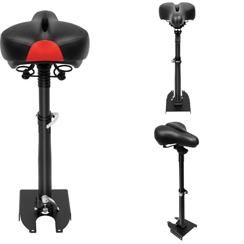 KigerNee Sillín de asiento para patinete eléctrico, doble suspensión y altura ajustable (50-68 cm), capacidad de carga de 100 kg, acolchado de espuma de poliuretano y marco de acero, asiento de