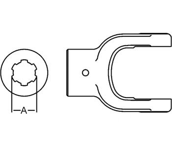 Implement Yoke SpLined 1 3/8