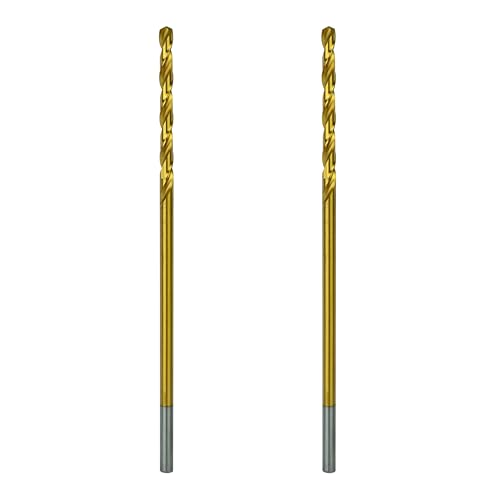 Greycore Tools 3/16 Inch x 6 Inch Cobalt Aircraft Extension Bit 2 Pack M35 Cobalt Drill Bit Industrial Titanium Coating Drill Bits for Steel Hard Metal Cast Iron Wood Plastic (3/16 x 6)
