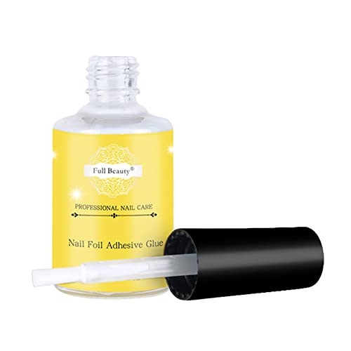 15Ml Nail Art Foil Glue Gel For Foil Stickers Starry Sky Nail Art Glue For Foil Sticker Nail Transfer Tips Decorations Adhesive White (Yellow, One Size) #TOP19