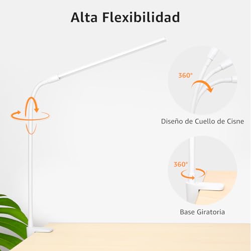 Miniatura 6 de Lepro Lámpara Escritorio Led Con Pinza, Flexo Escritorio Flexible 360 , Luz Lectura Usb 54 Leds 460lm, Regulable, 3 Modos Luz, 10 Nivel De Brillo, Lámpara Mesa Para Oficina, Cabecera, Estudio, Blanco