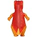 COMIN Inflatable Dinosaur Costume for Adults Blow Up T Rex Costume Dino Inflatable Costume Orange Full Body for Halloween Party