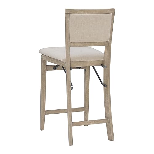 Linon AMZN3238 Keira Natural Rustic Wooden Folding Counter Stool thumb #13