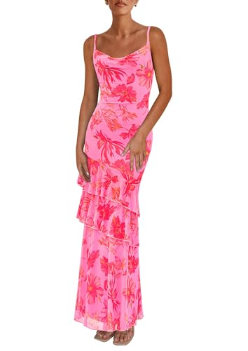 PRETTYGARDEN Maxi Dresses for Women 2026 Summer Tiered Floral Beach