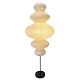 uga collective Decorative Floor Lamp with Ribbed Gourd Shape, Beige, 39 in,Zephyr Akari Floor LAMP