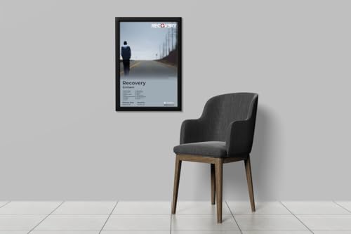 Image of BLINKART Eminem- Recovery Wall Photo Frames | Wall Art for Bedroom, Living Room, Studio or Office | Album Cover Print with Spotify Song Link QR Code | Gift for Fans - 8x12 In