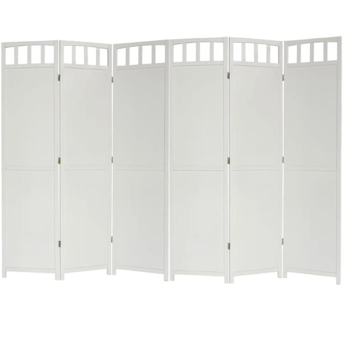 AMAZING STOCK Wooden Room Divider Partition Folding Privacy Screen Decorative Panel for Living Room, Bedroom, Hall, Makeup Studio & Pooja - Plain Design (White, 6 Panel)-image-41