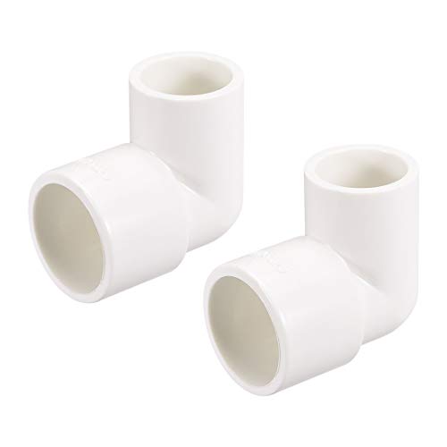 sourcing map PVC Pipe Fitting 90 Degree Elbow Schedule 40 White 20mm X 25mm Socket 5pcs